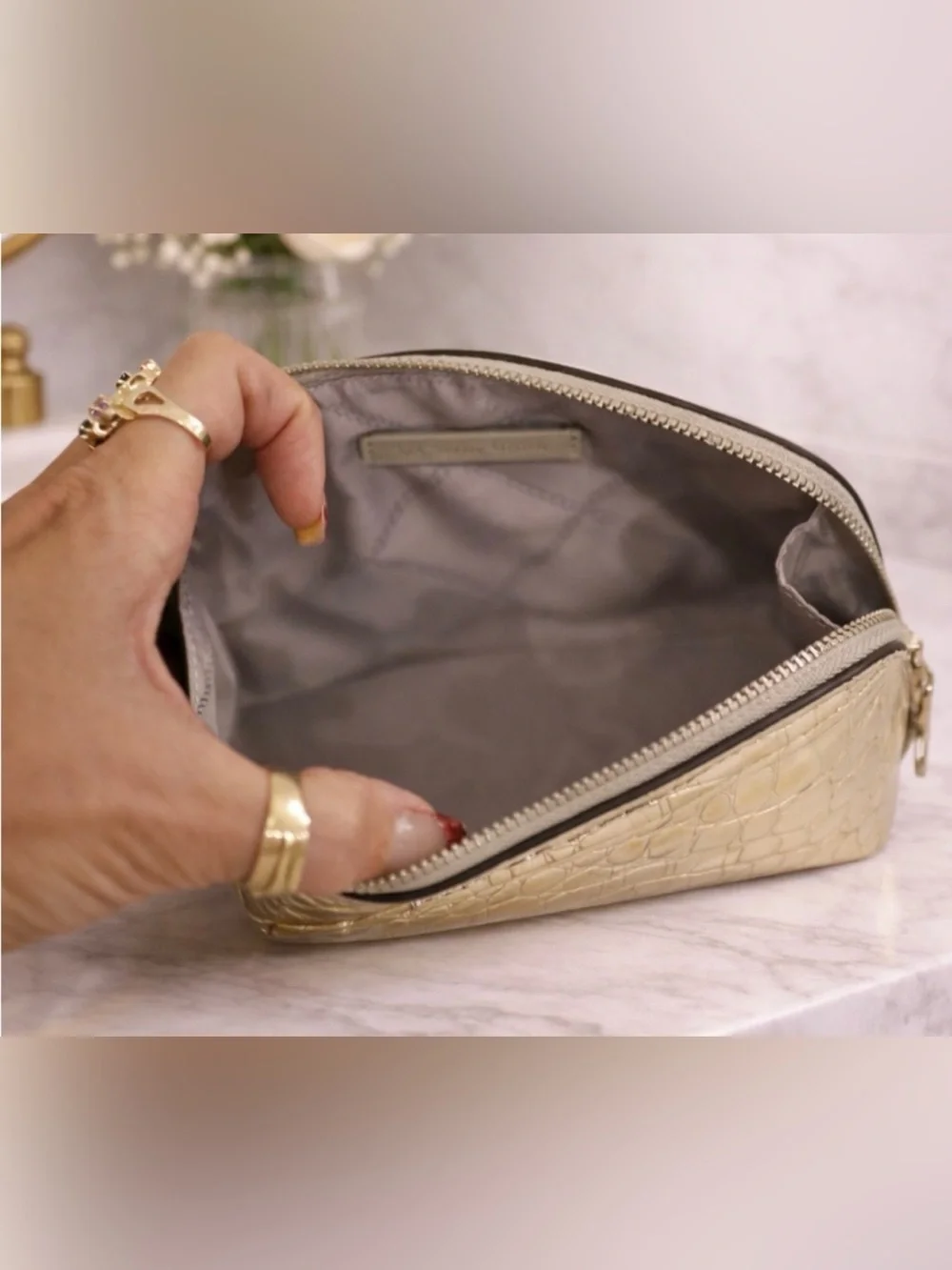 Michael Kors “GOLD EMPIRE” cosmetic/travel pouch! NWT